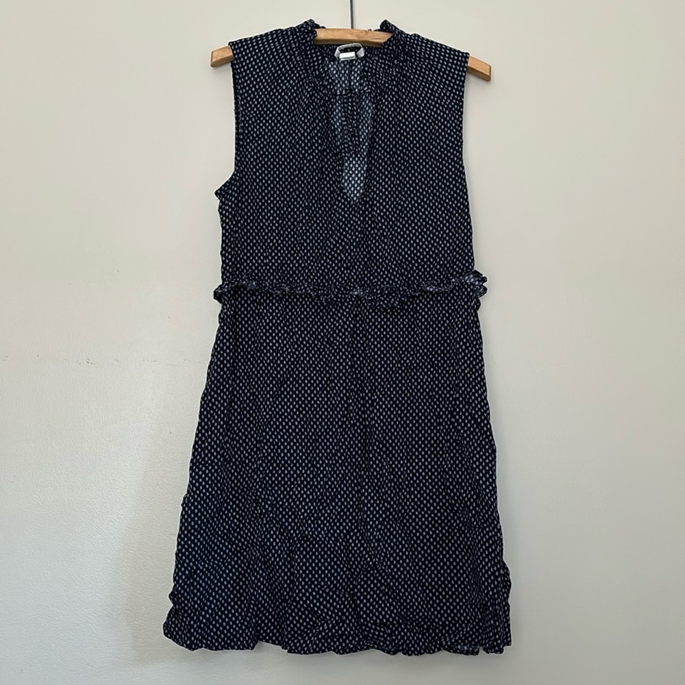H&M navy polka dot midi dress